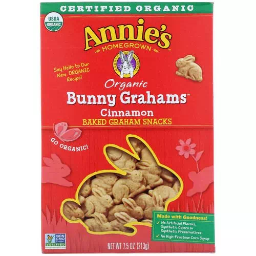 Annie's Homegrown, Organic Bunny Grahams, Cinnamon, 7.5 oz (213 g) Review