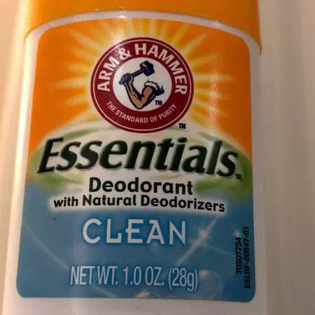 Arm & Hammer, Essentials Natural Deodorant, For Men and Women, Clean, 1.0 oz (28 g) Review