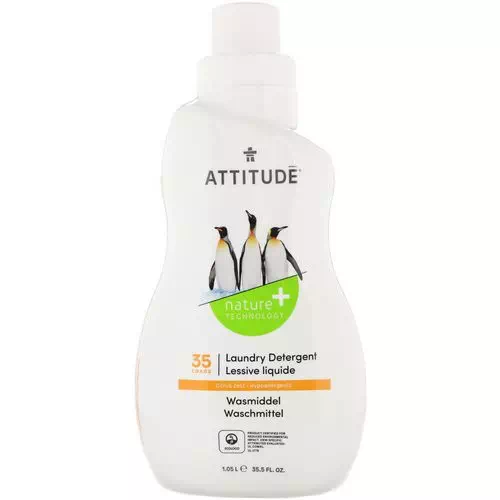ATTITUDE, Laundry Detergent, 35 Loads, Citrus Zest, 35.5 fl oz (1.05 l) Review