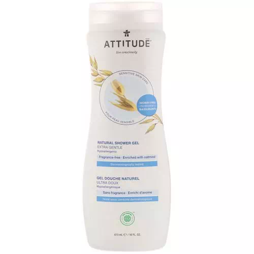 ATTITUDE, Natural Shower Gel, Extra Gentle, Fragrance-Free, 16 fl oz (473 ml) Review