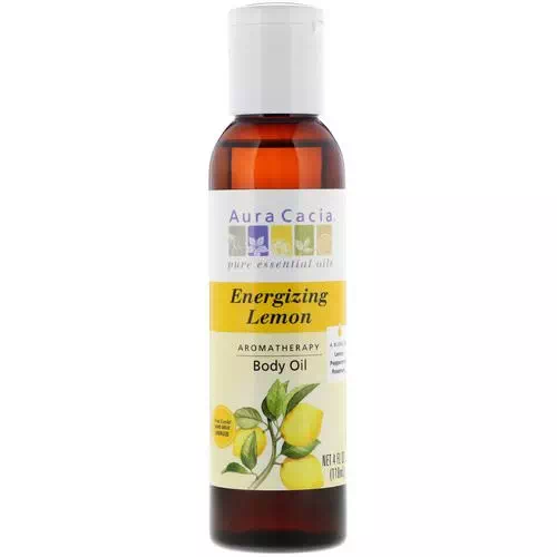 Aura Cacia, Aromatherapy Body Oil, Energizing Lemon, 4 fl oz (118 ml) Review
