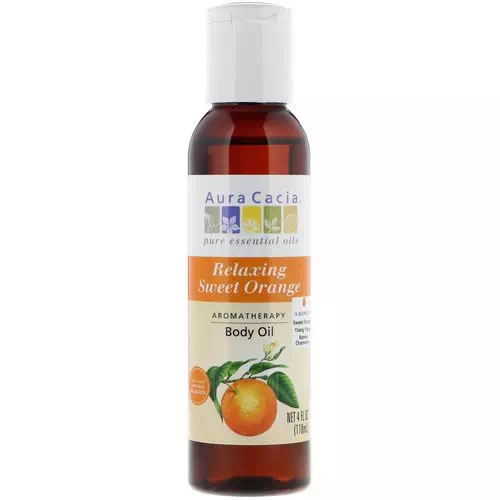 Aura Cacia, Aromatherapy Body Oil, Relaxing Sweet Orange, 4 fl oz (118 ml) Review