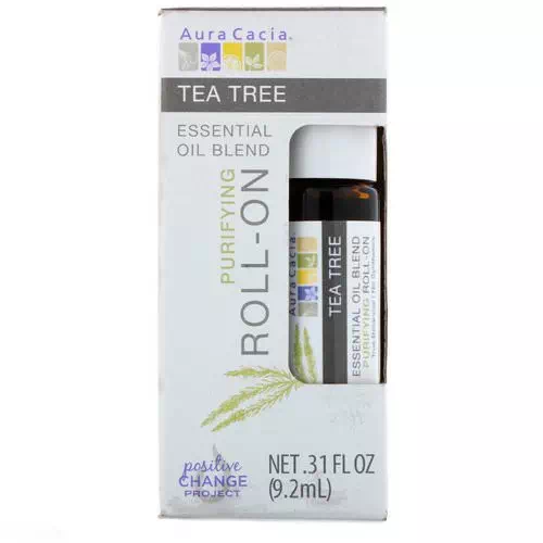 Aura Cacia, Essential Oil Blend, Purifying Roll-On, Tea Tree, .31 fl oz (9.2 ml) Review