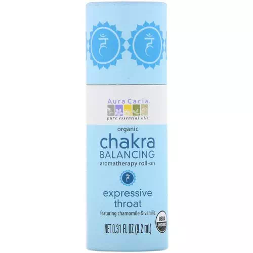 Aura Cacia, Organic Chakra Balancing Aromatherapy Roll-On, Expressive Throat, 0.31 fl oz (9.2 ml) Review