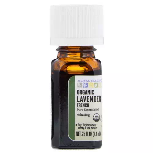 Aura Cacia, Pure Essential Oil, Organic French Lavender, .25 fl oz (7.4 ml) Review