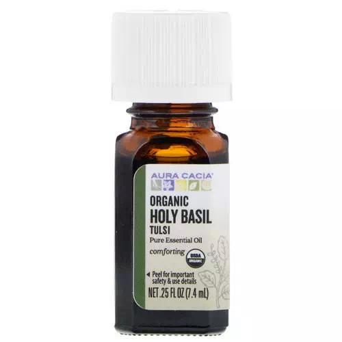 Aura Cacia, Pure Essential Oil, Organic Holy Basil Tulsi, .25 fl oz (7.4 ml) Review