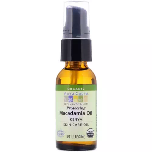 Aura Cacia, Pure Essential Oil, Organic Natural Skin Care, Macadamia Oil, 1 fl oz (30 ml) Review