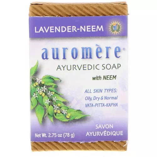 Auromere, Ayurvedic Soap With Neem, Lavender-Neem, 2.75 oz (78 g) Review