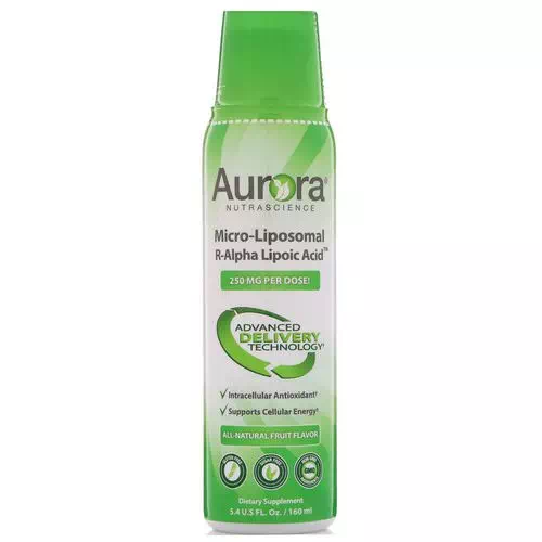 Aurora Nutrascience, Micro-Liposomal R-Alpha Lipoic Acid, All-Natural Fruit Flavor, 250 mg, 5.4 fl oz (160 ml) Review