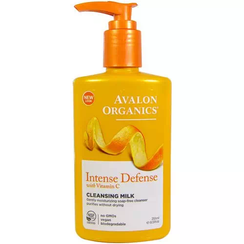 Avalon Organics, Intense Defense, With Vitamin C, Cleansing Milk, 8.5 fl oz (251 ml) Review