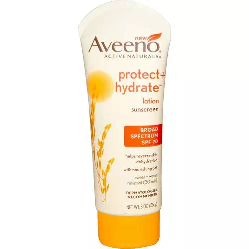 Aveeno, Active Naturals, Protect + Hydrate Lotion, Sunscreen, SPF 70, 3 oz (85 g) Review