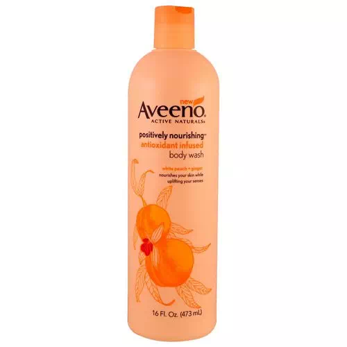 Aveeno, Positively Nourishing Antioxidant Infused Body Wash, White Peach + Ginger, 16 fl oz (473 ml) Review