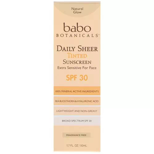 Babo Botanicals, Daily Sheer, Tinted Sunscreen, SPF 30, 1.7 fl oz (50 ml) Review