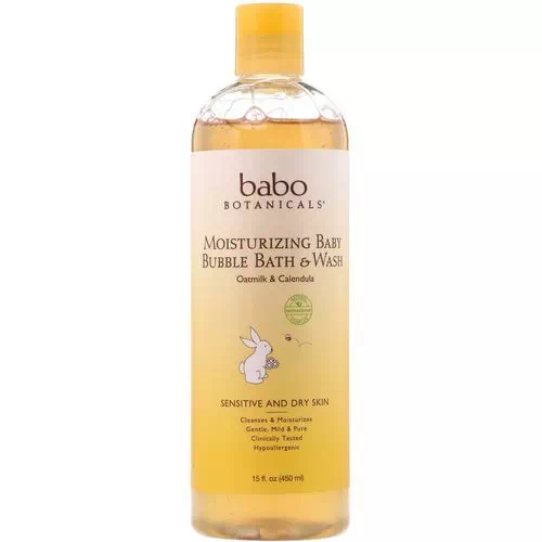 Babo Botanicals, Moisturizing Baby Bubble Bath & Wash, Oatmilk Calendula, 15 fl oz (450 ml) Review