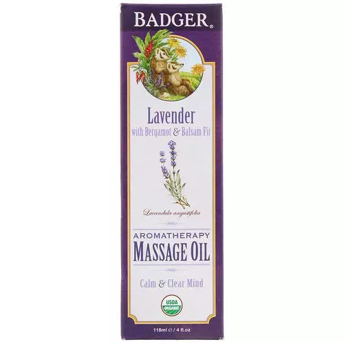 Badger Company, Aromatherapy Massage Oil, Lavender with Bergamot & Balsam Fir, 4 fl oz (118 ml) Review