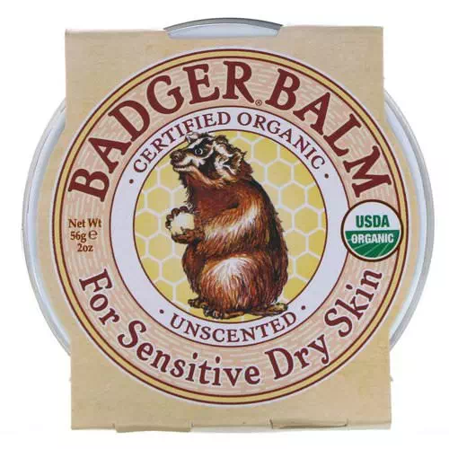 Badger Company, Badger Balm, For Sensitive Dry Skin, Unscented, 2 oz (56 g) Review
