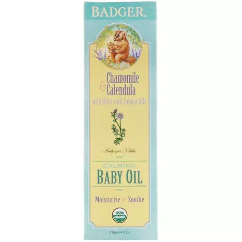 Badger Company, Calming Baby Oil, Chamomile & Calendula, 4 fl oz (118 ml) Review