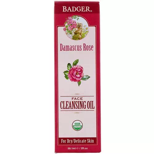 Badger Company, Organic, Face Cleansing Oil, Damascus Rose, For Dry/Delicate Skin, 2 fl oz (59.1 ml) Review
