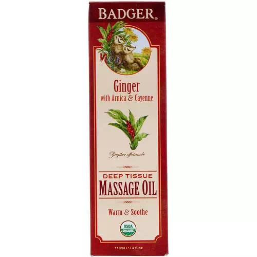 Badger Company, Organic, Deep Tissue Massage Oil, Ginger with Arnica & Cayenne, 4 fl oz (118 ml) Review