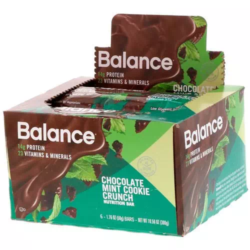 Balance Bar, Nutrition Bar, Chocolate Mint Cookie Crunch, 6 Bars, 1.76 oz (50 g) Each Review