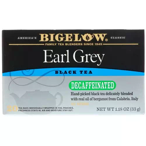 Bigelow, Earl Grey, Decaffeinated, Black Tea, 20 Tea Bags, 1.18 oz (33 g) Review