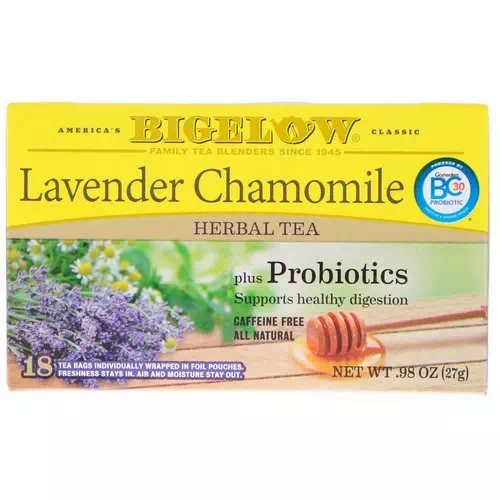 Bigelow, Herbal Tea, Lavender Chamomile Plus Probiotics, 18 Tea Bags, .98 oz (27 g) Review