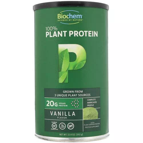 Biochem, 100% Plant Protein, Vanilla Flavor, 12.4 oz (352 g) Review