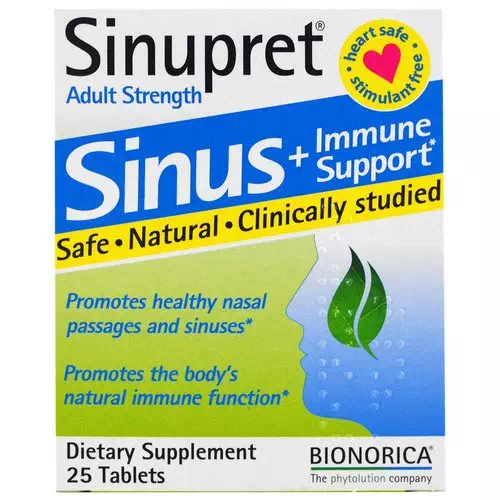 Bionorica, Sinupret, Sinus + Immune Support, Adult Strength, 25 Tablets Review