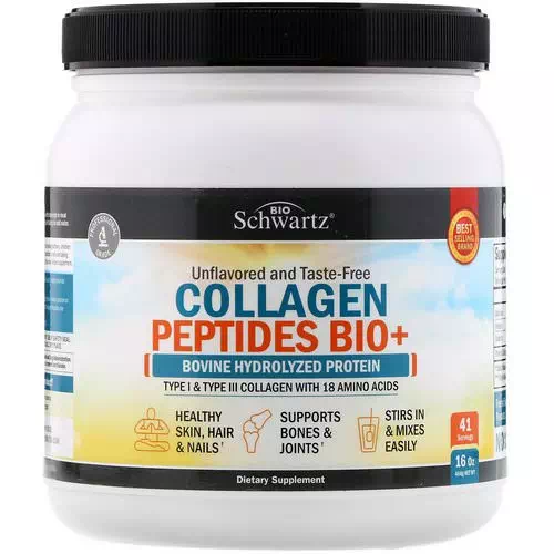 BioSchwartz, Collagen Peptides Bio+, Unflavored, 16 oz (454 g) Review