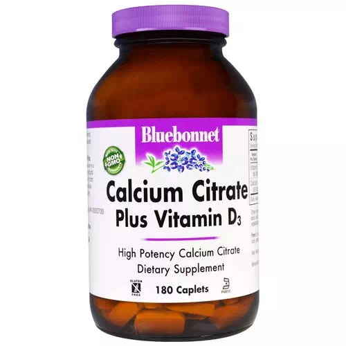 Bluebonnet Nutrition, Calcium Citrate, Plus Vitamin D3, 180 Caplets Review