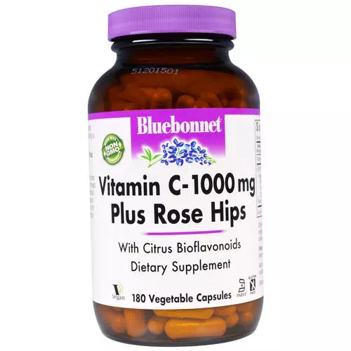 Bluebonnet Nutrition, Vitamin C - 1000 mg Plus Rose Hips, 180 Veggie Caps Review
