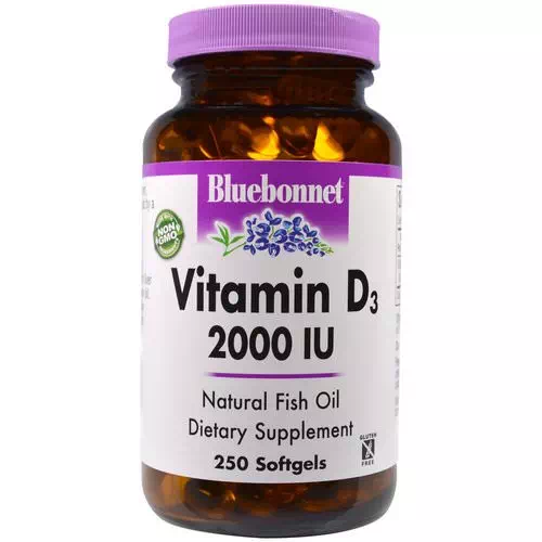 Bluebonnet Nutrition, Vitamin D3, 2,000 IU, 250 Softgels Review