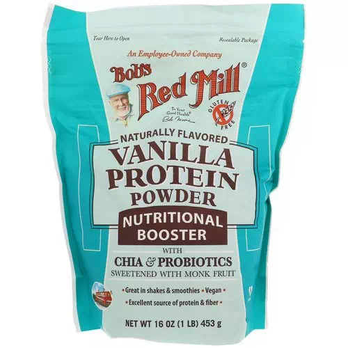 Bob's Red Mill, Vanilla Protein Powder, Nutritional Booster with Chia & Probiotics, 16 oz (453 g) Review