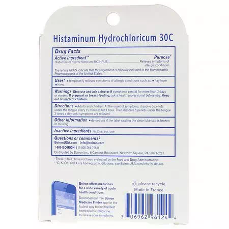 Histaminum Hydrochloricum, Homeopathy, Herbs