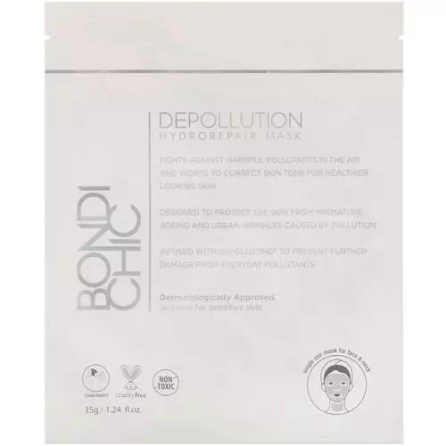 Bondi Chic, Depollution, Hydro-Repair Mask, 1 Sheet, 1.24 fl oz (35 g) Review