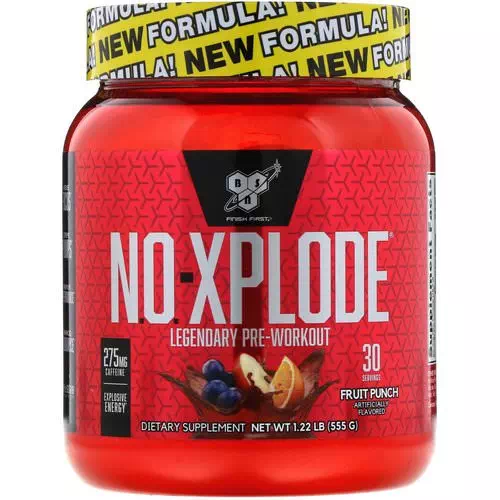 BSN, N.O.-Xplode, Legendary Pre-Workout, Fruit Punch, 1.22 lbs (555 g) Review