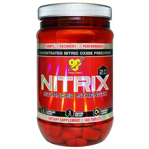 BSN, Nitrix 2.0, Concentrated Nitric Oxide Precursor, 180 Tablets Review