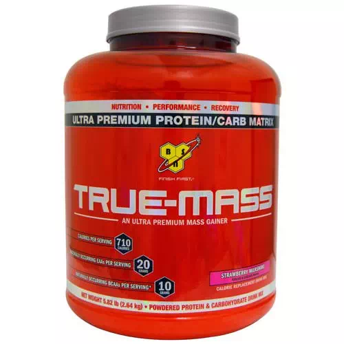 BSN, True-Mass, Ultra Premium Protein/Carb Matrix, Strawberry Milk Shake, 5.82 lbs (2.64 kg) Review