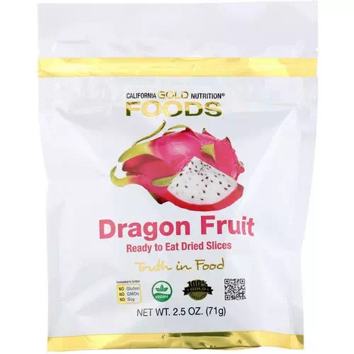 California Gold Nutrition, Dragon Fruit, Ready to Eat Dried Slices, 2.5 oz (71 g) Review