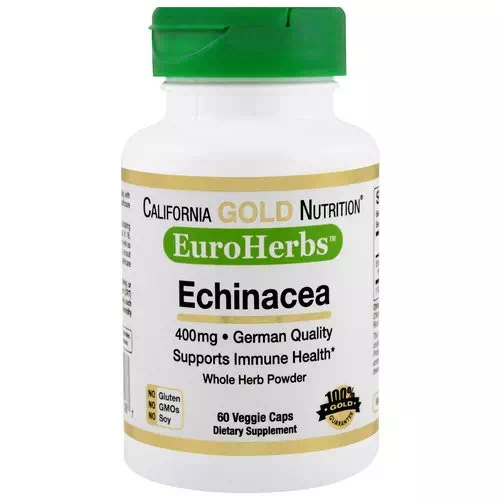 California Gold Nutrition, Echinacea, EuroHerbs, Whole Powder, 400 mg, 60 Veggie Caps Review