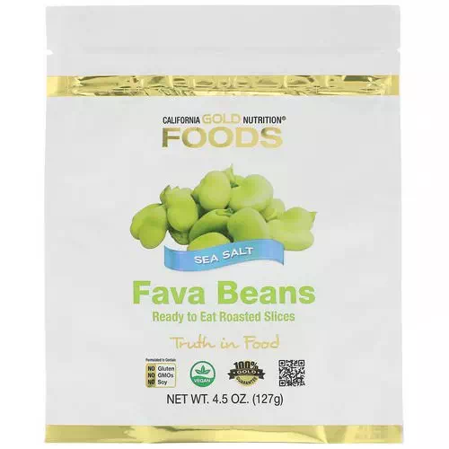 California Gold Nutrition, Foods, Fava Beans, Ready to Eat Roasted Slices, Sea Salt, 4.5 oz (127 g) Review