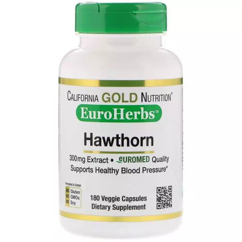 California Gold Nutrition, Hawthorn Extract, EuroHerbs, European Quality, 300 mg, 180 Veggie Capsules Review