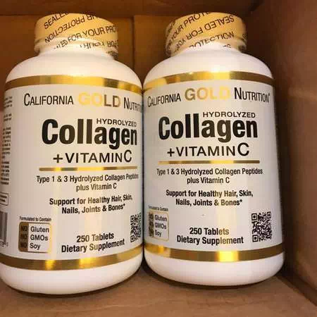 California Gold Nutrition Collagen Hydrolyzed Peptides Vitamin C,Vital Proteins Collagen Powder