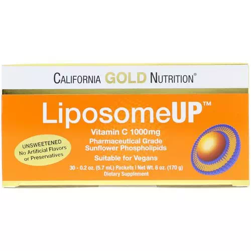 California Gold Nutrition, LiposomeUP, Liposomal Vitamin C, 1000 mg, 30 Packets, 0.2 oz (5.7 ml) Each Review