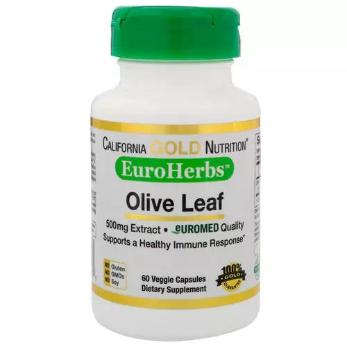 California Gold Nutrition, Olive Leaf Extract, EuroHerbs, European Quality, 500 mg, 60 Veggie Capsules Review
