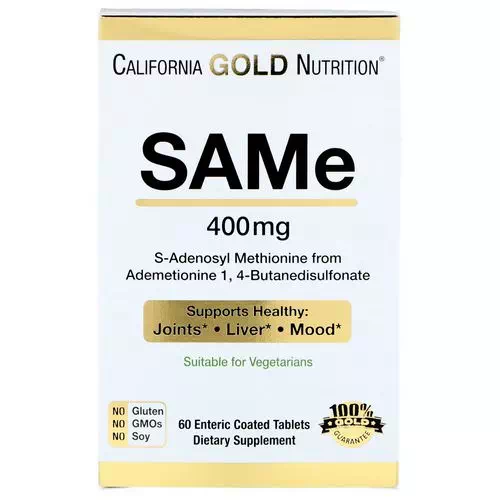 California Gold Nutrition, SAMe, Preferred Form Butanedisulfonate, 400 mg, 60 Enteric Coated Tablets Review