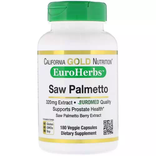 California Gold Nutrition, Saw Palmetto Extract, EuroHerbs, European Quality, 320 mg, 180 Veggie Capsules Review