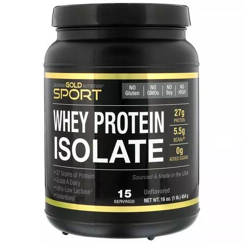California Gold Nutrition, SPORT, Whey Protein Isolate, Unflavored, 90% Protein, Fast Absorption, Easy to Digest, Single Source Grade A Wisconsin, USA Dairy, 1 lb, 16 oz (454 g) Review