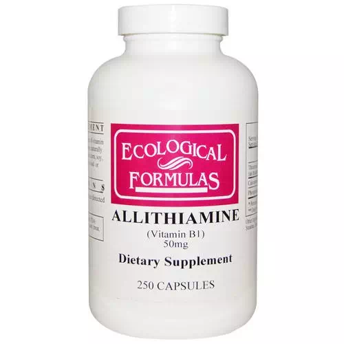 Ecological Formulas, Allithiamine (Vitamin B1), 50 mg, 250 Capsules Review