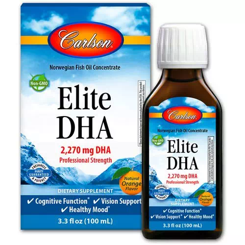 Carlson Labs, Elite DHA, Natural Orange Flavor, 2270 mg, 3.3 fl oz (100 ml) Review